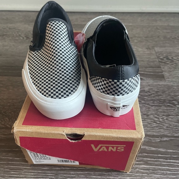Vans Slip-On Platform Checkerboard Sneakers - Black & White - Picture 5 of 6